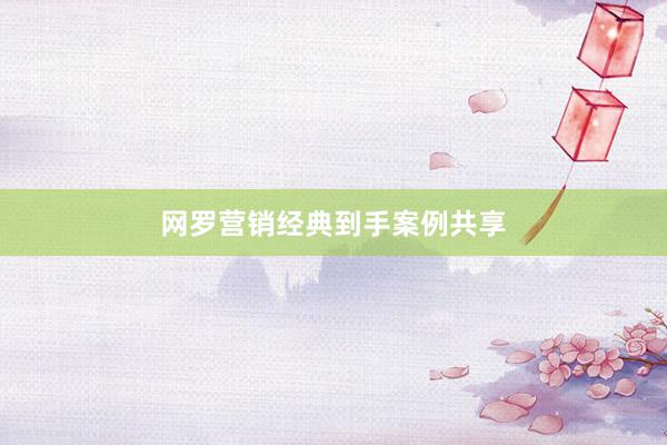 网罗营销经典到手案例共享