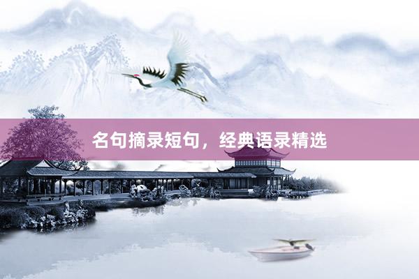 名句摘录短句，经典语录精选